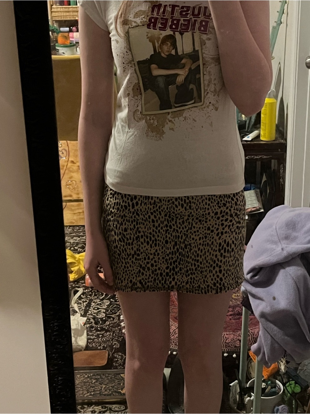 Brandy Melville Beige & Black Leopard Mini Skirt